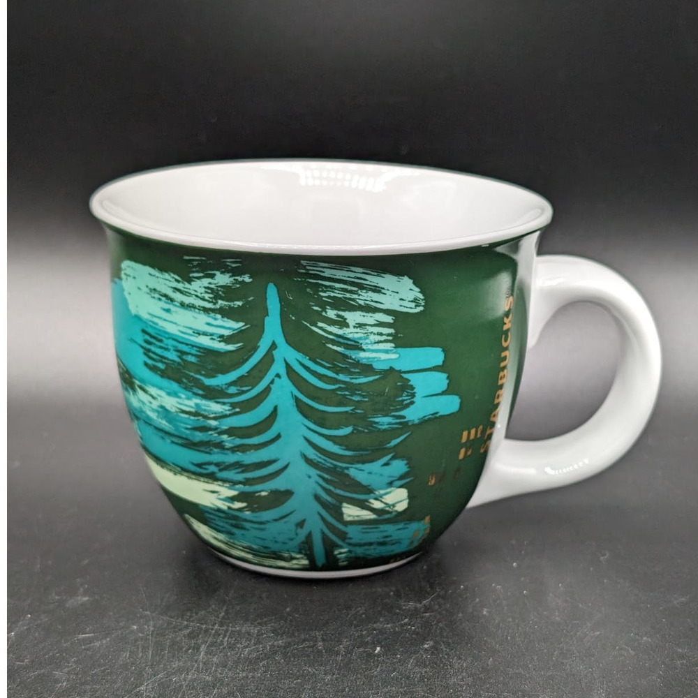 Starbucks Holiday Evergreen Tree 2014 Coffee Mug Cup Collectible 14 oz